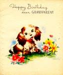 Happy Birthday Dear Grandparent, Puppy; WW2 Unused Card;
