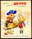 Cowboy, Cowgirl Brand Get Well Wishes, WWII era Greeting