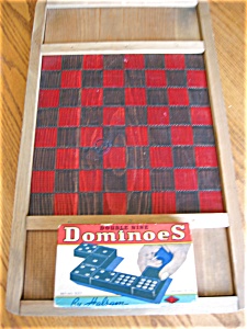 Vintage Halsam Dominoes And Checkerboard