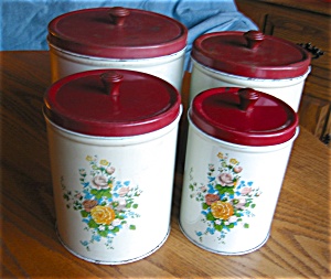 Retro Red Cannister Set