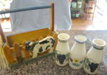 Santa Ana Milk Bottles w/Basket