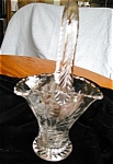 Antique Etched Glass Basket Vase