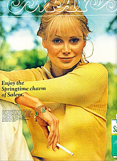 1970 Salem Cigarettes Ad Model Jennifer Charm