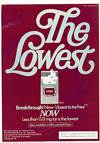1980 Now Cigarettes Ad R.j. Reynolds