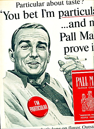 1964 Pall Mall I'm Particular Cigarette Ad