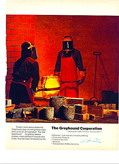 1987 The Greyhound Corporation Ad Fire Temper