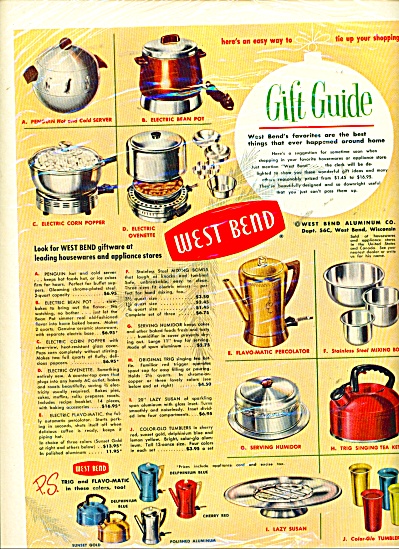 West Bend Gift Guide Ad 1952