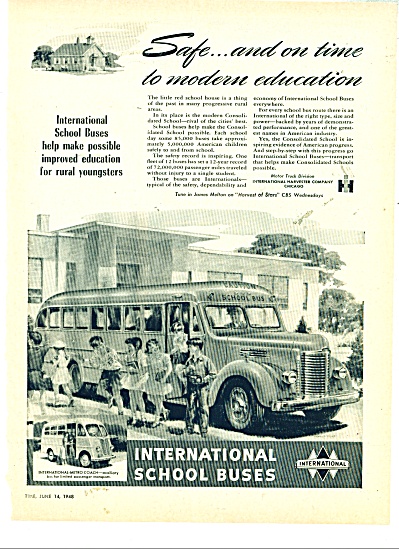 International School Buses Ad 1948