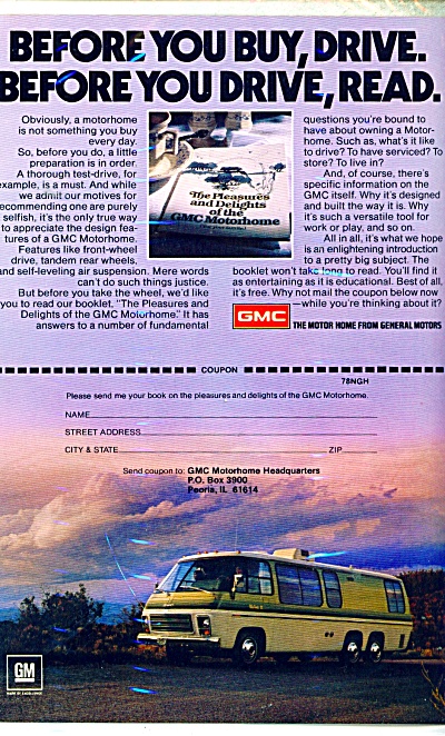 Gmc Motorhome Ad - 1978