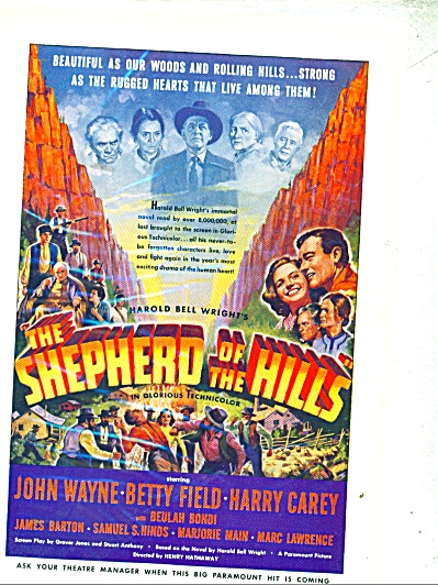 Movie: Shepherd Of The Hills -john Wayne - Ad