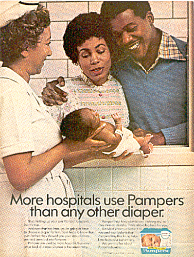 1977 Pampers Stay-dry African American Ad