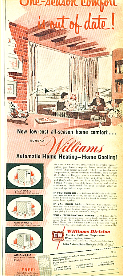 1953 - William Automatic Home Heating Ad