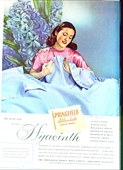 1947 - Springfield Blankets Virgin Wool Ad