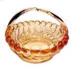 Westmoreland Glass Basket Golden Sunset Ball & Swirl