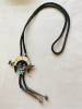 VINTAGE SIGNED BENNETT ZUNI SILVER AND TURQUOISE BOLO