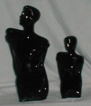 2 Black Ceramic Art Deco Figurines