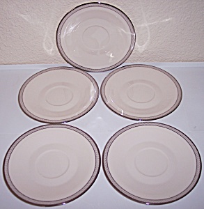 Franciscan Pottery Fine China Ariel Set/5 Saucers