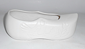 Mccoy Pottery Floraline White Dutch Shoe Planter Mint