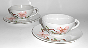 California Ceramics Orchard Ware Pink Dogwood 2 Cups/sa