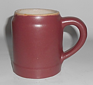 Zanesville Stoneware Pottery Matte Rose/white Beer Mug