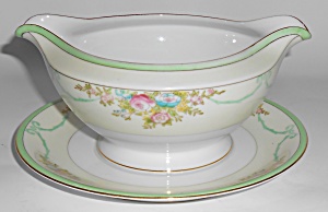 Meito China Porcelain Japan Floral Gold Green Yellow Gr