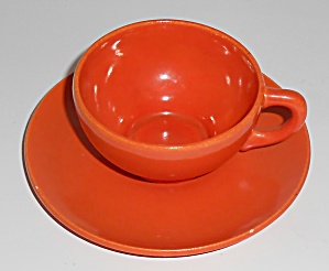 Franciscan Pottery El Patio Flame Orange Demi Cup/sauc