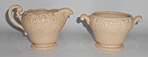 Franciscan Pottery Victoria Old Ivory Creamer & Sugar