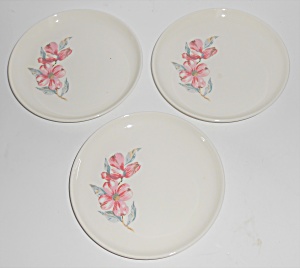 Russel Wright Pottery White A.m. Set/3 Bread Plates W/d