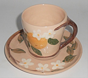 California Ceramics Pottery Orange Blossom Cup & Saucer