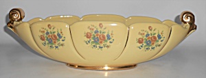 Abingdon Art Pottery Yellow W/gold Floral Decorated Art