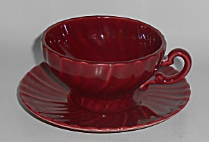 Franciscan Pottery Coronado Maroon Cup & Saucer Set