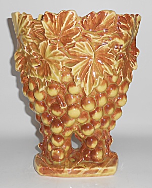 Vintage Mccoy Pottery Large Duotone Grape Vase