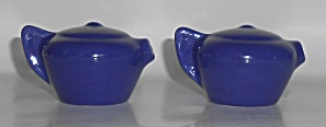 Franciscan Pottery Sperry Flour Cobalt Teapot Salt/pepp