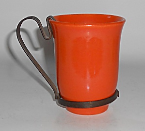 Franciscan Pottery El Patio Flame Orange Tumbler W/meta