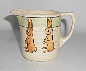 Roseville Pottery Creamware Juvenile Rabbit Decorated C