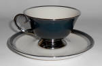 Gorham Porcelain China Black Contessa Cup/Saucer Set