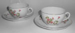 Hertel Jacob Porcelain Red/White Petunia 2 Sets Cups/Sa