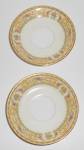 Noritake Porcelain China Pair Lebrun w/Gold Demitasse S