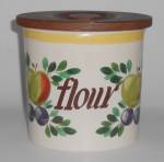 Bauer Pottery Fruit Decorated Small Flour Can