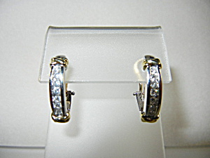 Earrings 14k White Yellow Gold 1ct Diamond Omega Clip