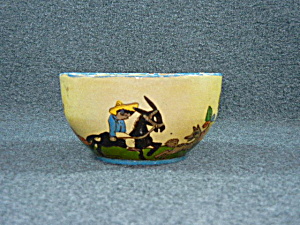 Pottery Mexican Tlaquepaque Hand Decorated Cereal Bowl