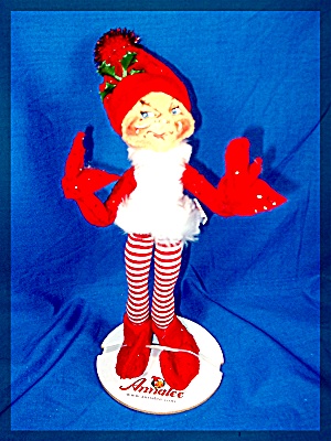 Christmas Annalee Red Elf Striped Leggings 2004