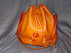 Dooney & Bourke Leather Bucket Drawstring Bag