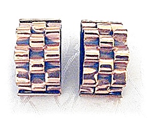 Earrings Renoir Clip Signed Copper