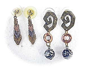 3 Pairs Of Silver/goldtone Earrings