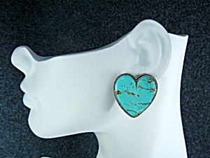 Navajo Sterling Silver Kingman Turquoise Clip Earring