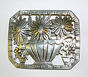Sterling Silver Sunflower Brooch Pin