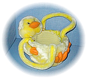 Double Handle Fluffy Easter Chick Basket