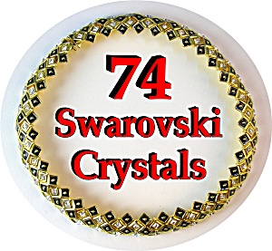 Swarovski Crystal 16 Inch Hinged Collar Gold And Black