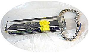 Golden Rose Lucite/plastic Key Chain
